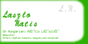 laszlo matis business card